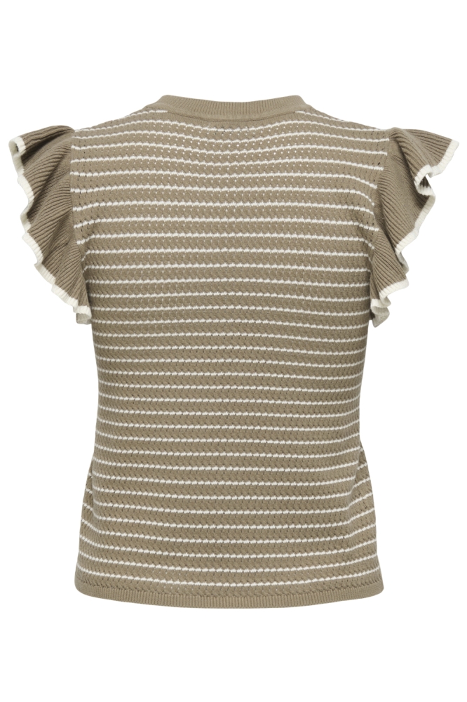 Jacqueline de Yong bruine dames t-shirt | Achteraanzicht