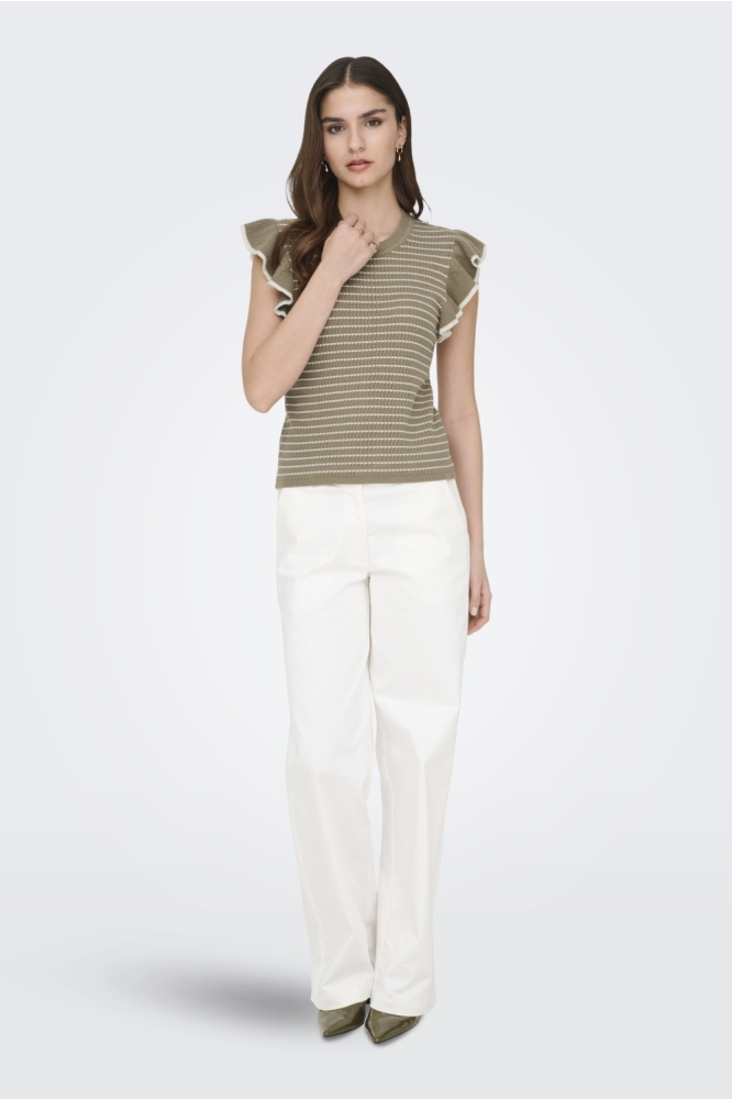Jacqueline de Yong bruine dames t-shirt | Model