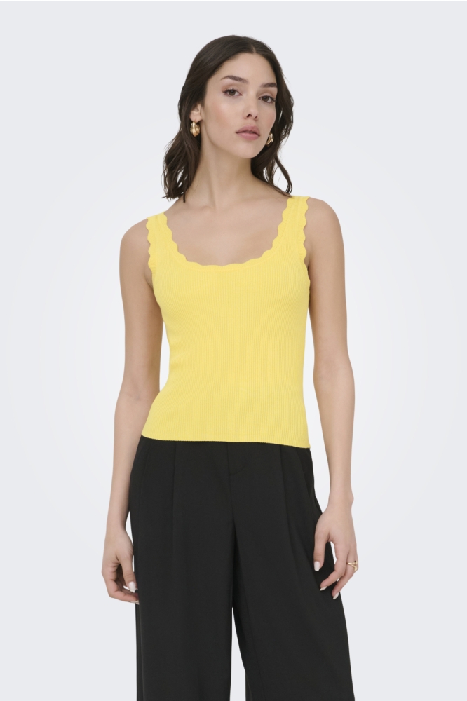 Jacqueline de Yong gele dames top | Model vooraanzicht