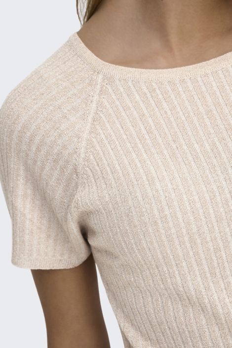 Jacqueline de Yong zand dames t-shirt | Close up