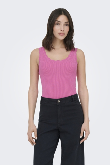 Jacqueline de Yong Top JDYNANNA S/L SCALLOP EDGE TOP KNT N 15290585 Wild Orchid