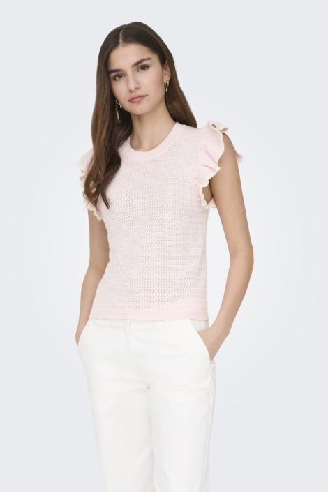 Jacqueline de Yong roze dames top | Model vooraanzicht