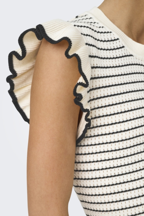 Jacqueline de Yong beige dames t-shirt | Close up