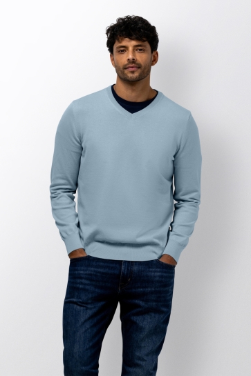 State of Art pullover v-neck plai Blauw