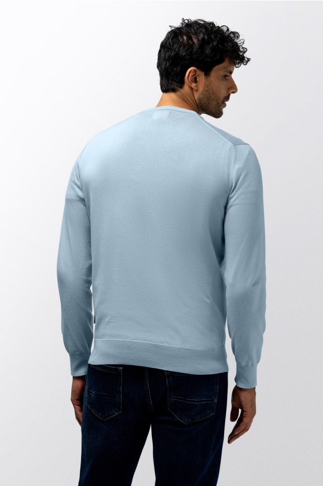 State of Art blauwe heren trui | Model achteraanzicht