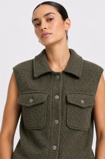 Noisy may Gilet NMHINNY S/L BOUCLE VEST /3 27023741 KALAMATA/ DARK METAL