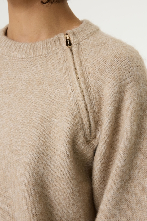 Garcia beige dames trui | Close up