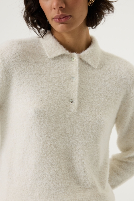 Garcia ecru dames trui | Close up
