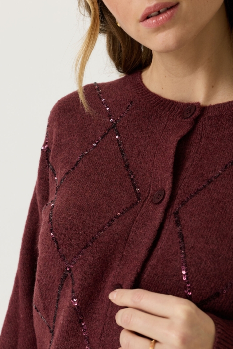 Garcia bordeaux dames vest | Close up