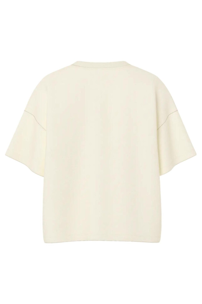 Pieces ecru dames t-shirt | Achteraanzicht