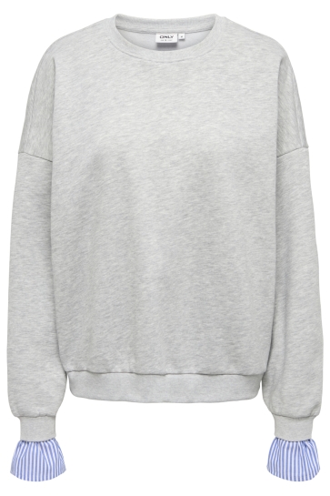 Only onlnico l/s o-neck cs swt Grijs