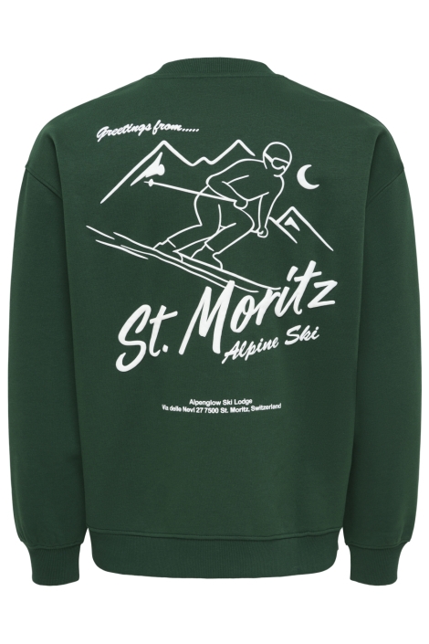 Only & Sons groene heren sweater | Achteraanzicht