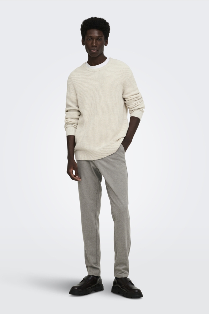 Only & Sons beige heren trui | Model