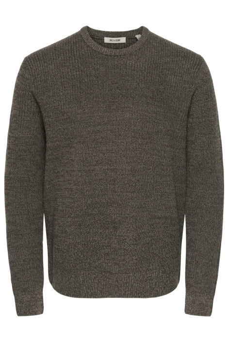 Only & Sons bruine heren trui | Vooraanzicht