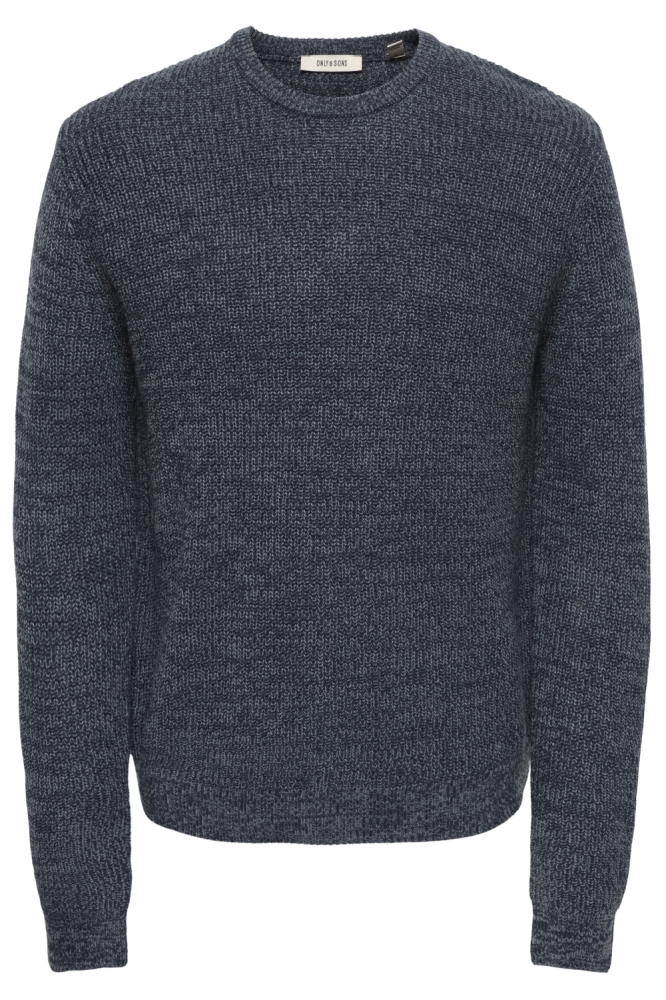Only & Sons blauwe heren trui | Vooraanzicht