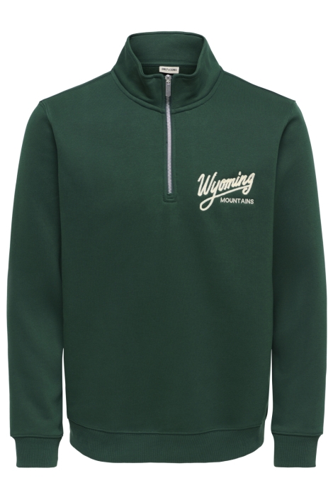 Only & Sons groene heren sweater | Vooraanzicht