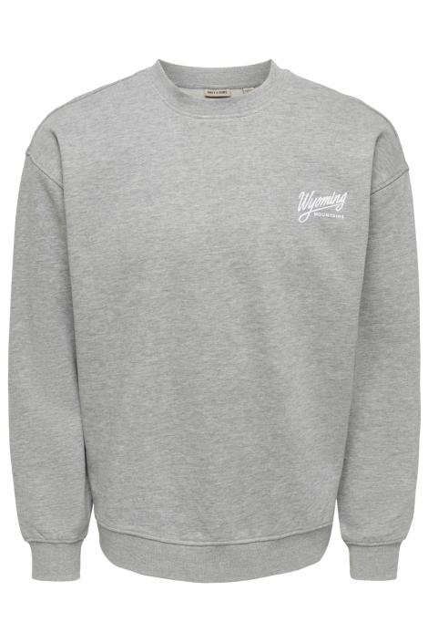 Only & Sons grijze heren sweater | Vooraanzicht