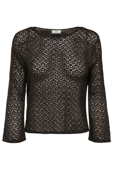 Jacqueline de Yong Trui JDYMIKA 3/4 BOAT NECK PULLOVER KNT 15384301 Chocolate Torte