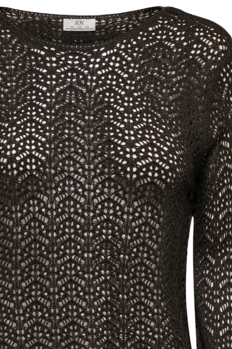 Jacqueline de Yong bruine dames trui | Close up