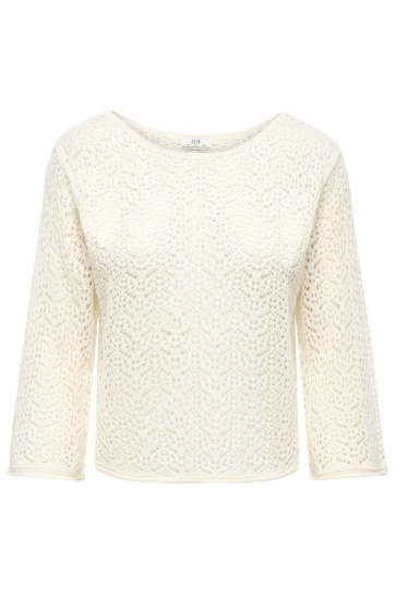 Jacqueline de Yong jdymika 3/4 boat neck pullover knt Beige