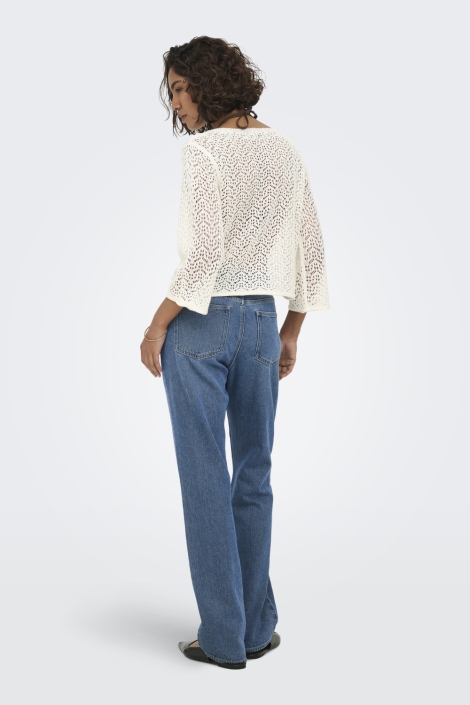 Jacqueline de Yong beige dames trui | Model achteraanzicht