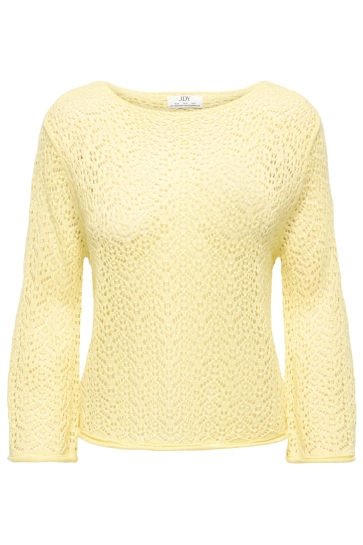 Jacqueline de Yong jdymika 3/4 boat neck pullover knt Geel