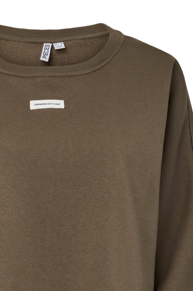 Pieces groene dames sweater | Close up