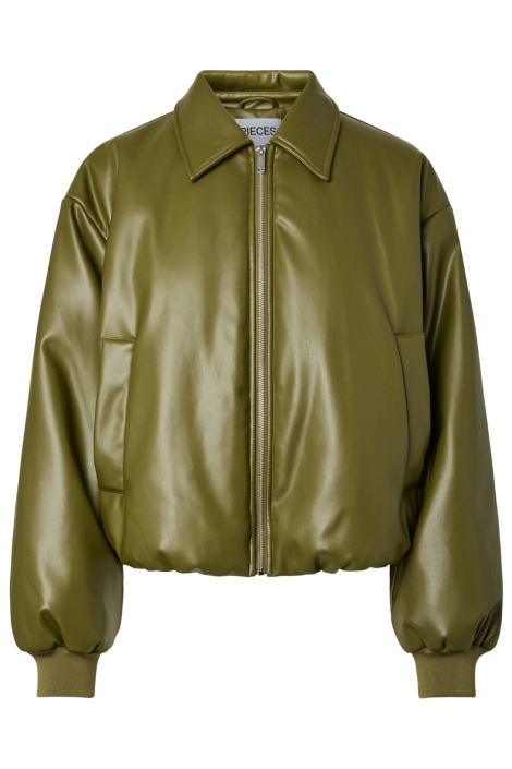 Pieces groene dames jas | Vooraanzicht