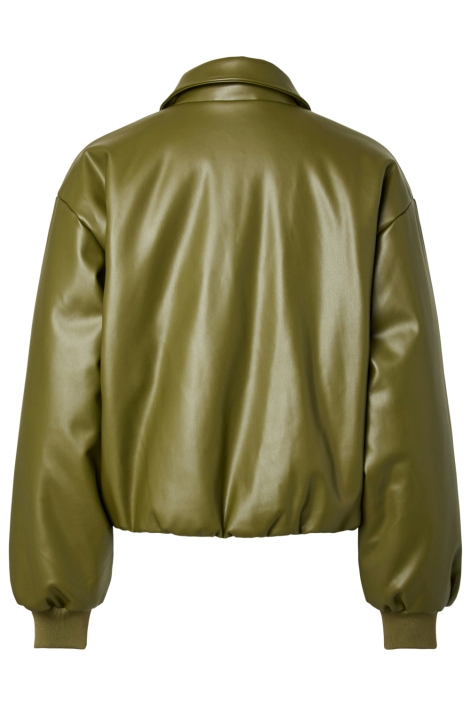 Pieces groene dames jas | Achteraanzicht