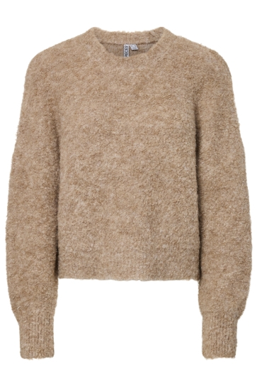 Pieces Trui PCATHERINE LS O-NECK KNIT BC 17166417 Greige/Melange