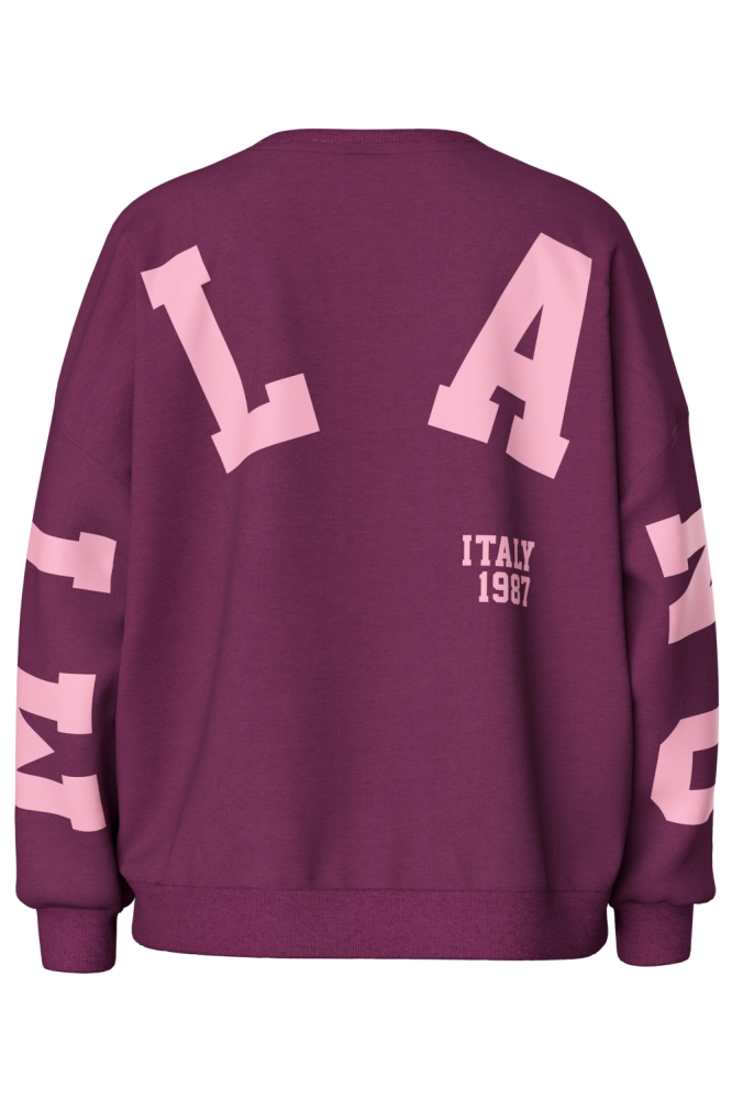 Pieces paarse dames sweater | Achteraanzicht