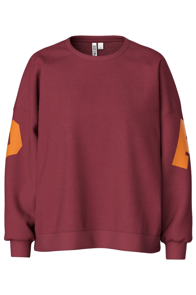 Pieces bordeaux dames sweater | Vooraanzicht