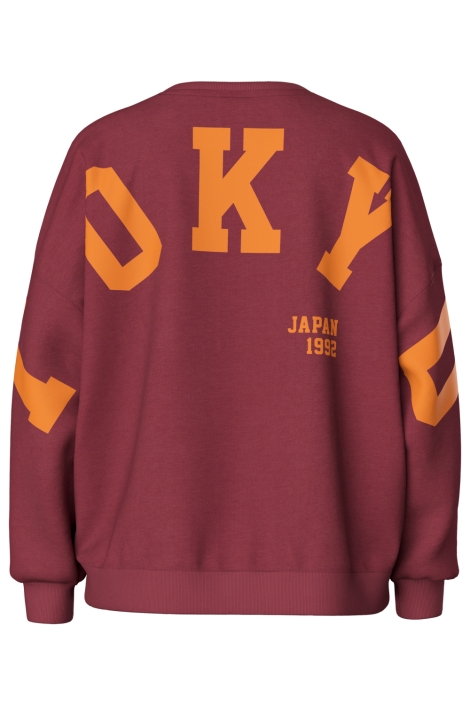 Pieces bordeaux dames sweater | Achteraanzicht