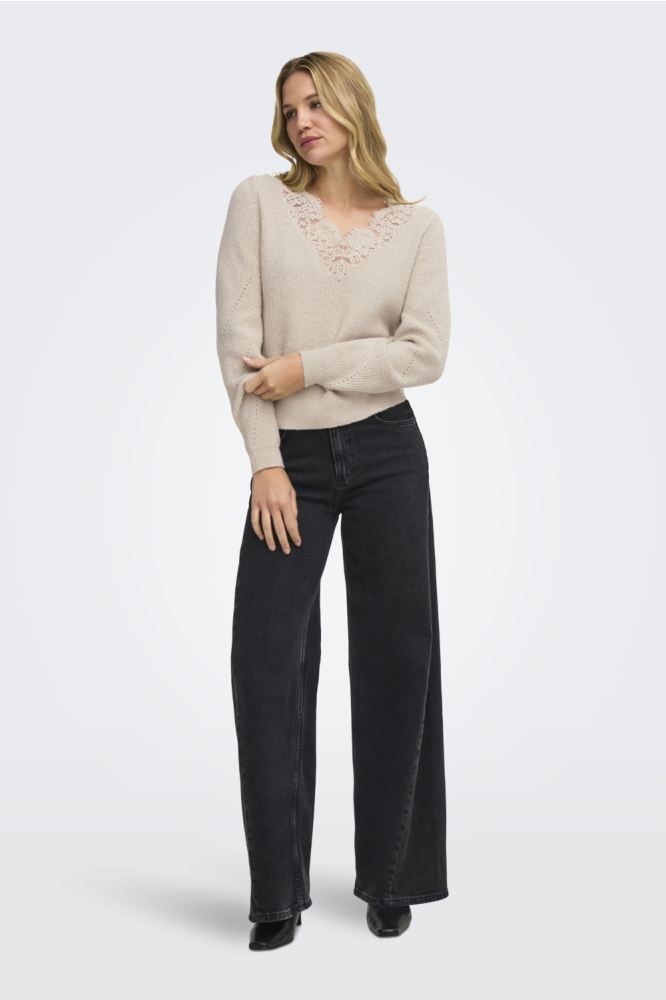 Jacqueline de Yong ecru dames trui | Model