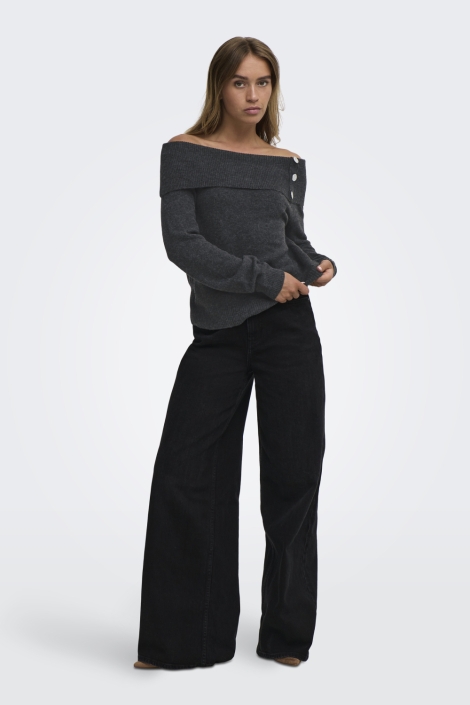 Jacqueline de Yong grijze dames trui | Model