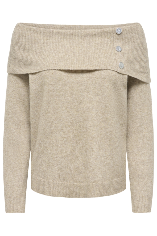 Jacqueline de Yong taupe dames trui | Vooraanzicht