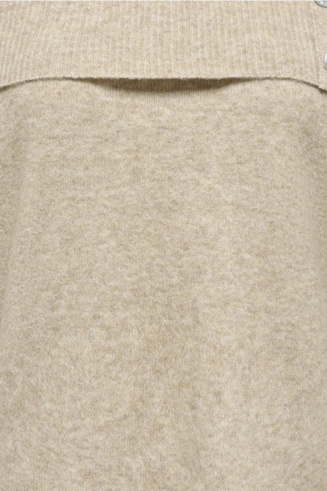 Jacqueline de Yong taupe dames trui | Close up