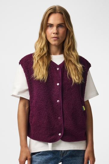 Pieces Gilet PCKATTY TEDDY VEST NOOS BC 17162344 Pickled Beet