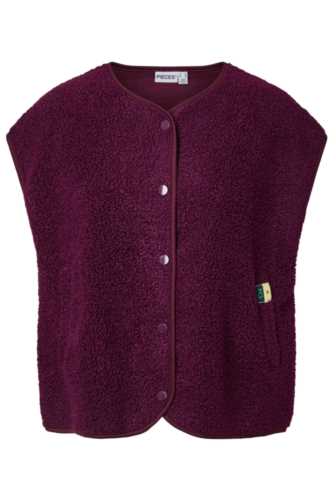 Pieces paarse dames gilet | Vooraanzicht