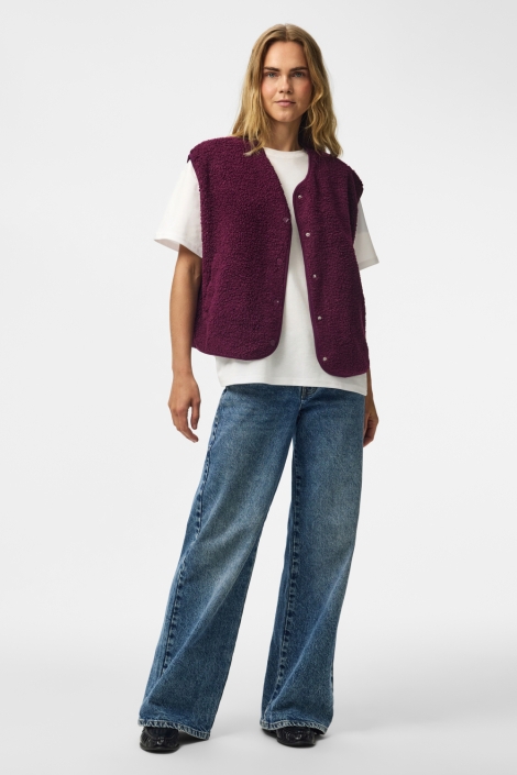 Pieces paarse dames gilet | Vooraanzicht