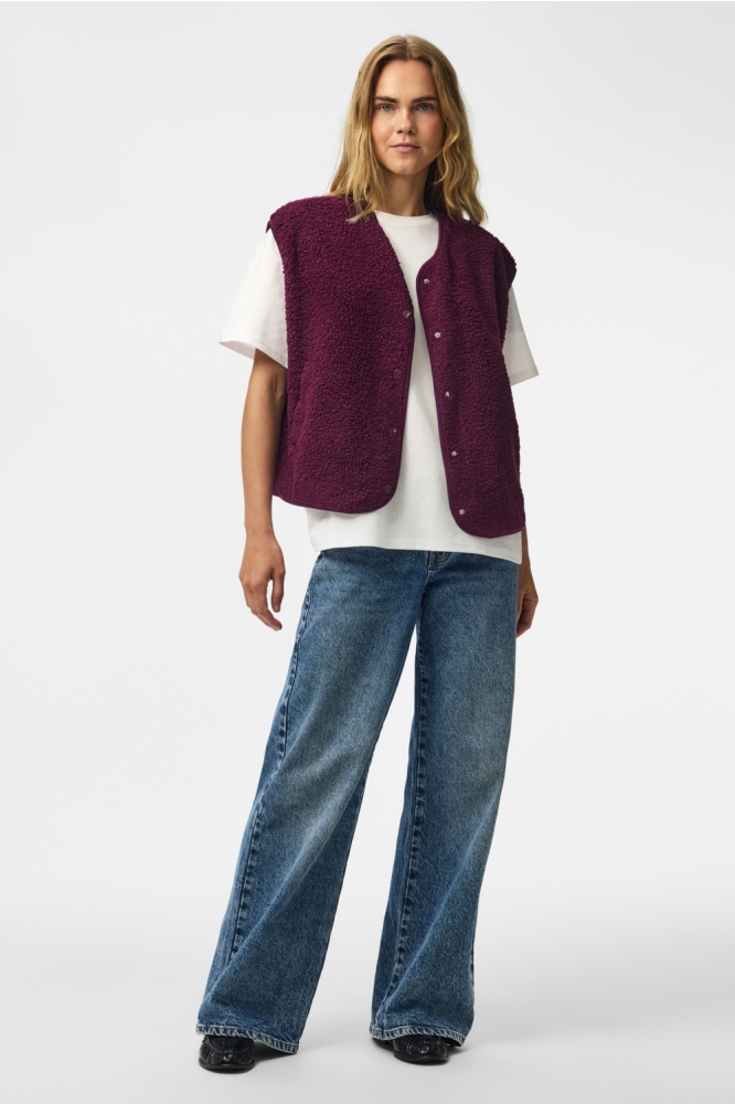 Pieces paarse dames gilet | Vooraanzicht