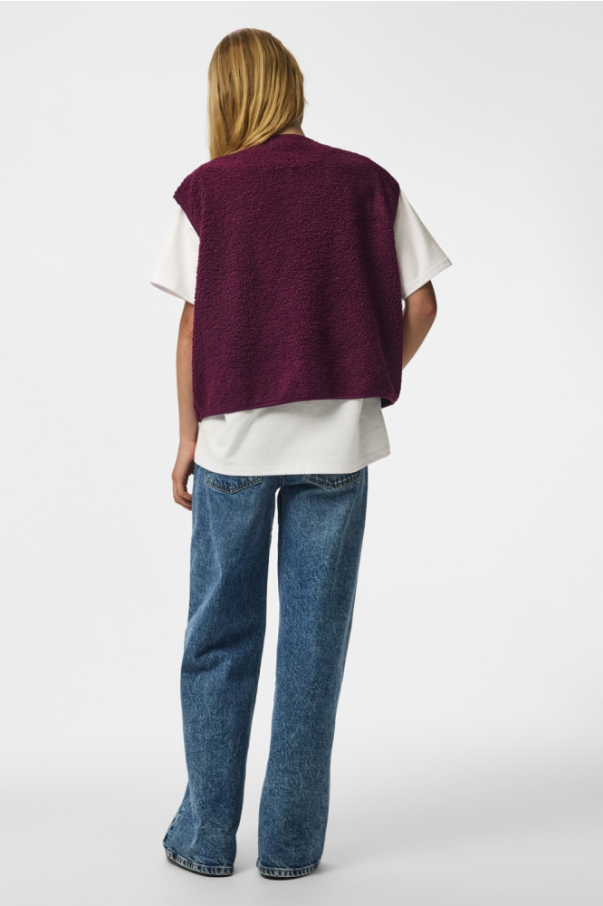Pieces paarse dames gilet | Achteraanzicht