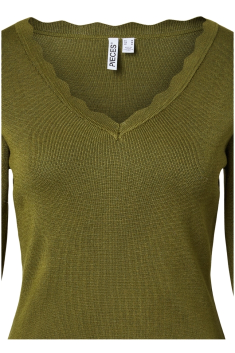 Pieces groene dames trui | Close up