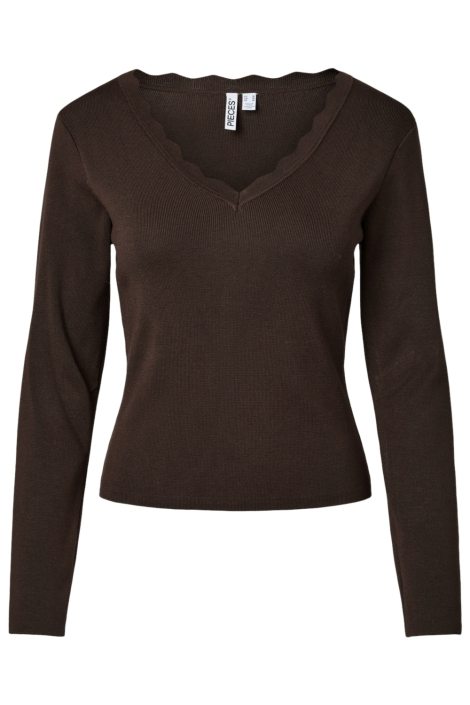 Pieces bruine dames trui | Vooraanzicht