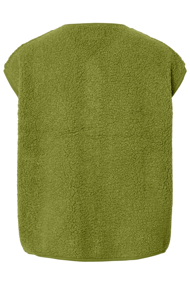 Pieces groene dames gilet | Achteraanzicht