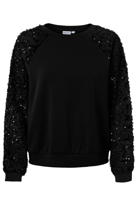 Pieces zwarte dames sweater | Vooraanzicht
