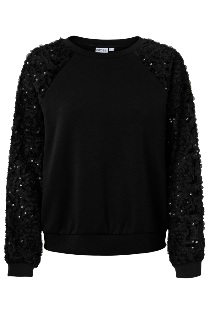Pieces zwarte dames sweater | Vooraanzicht