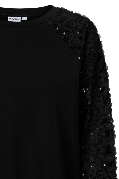 Pieces zwarte dames sweater | Close up