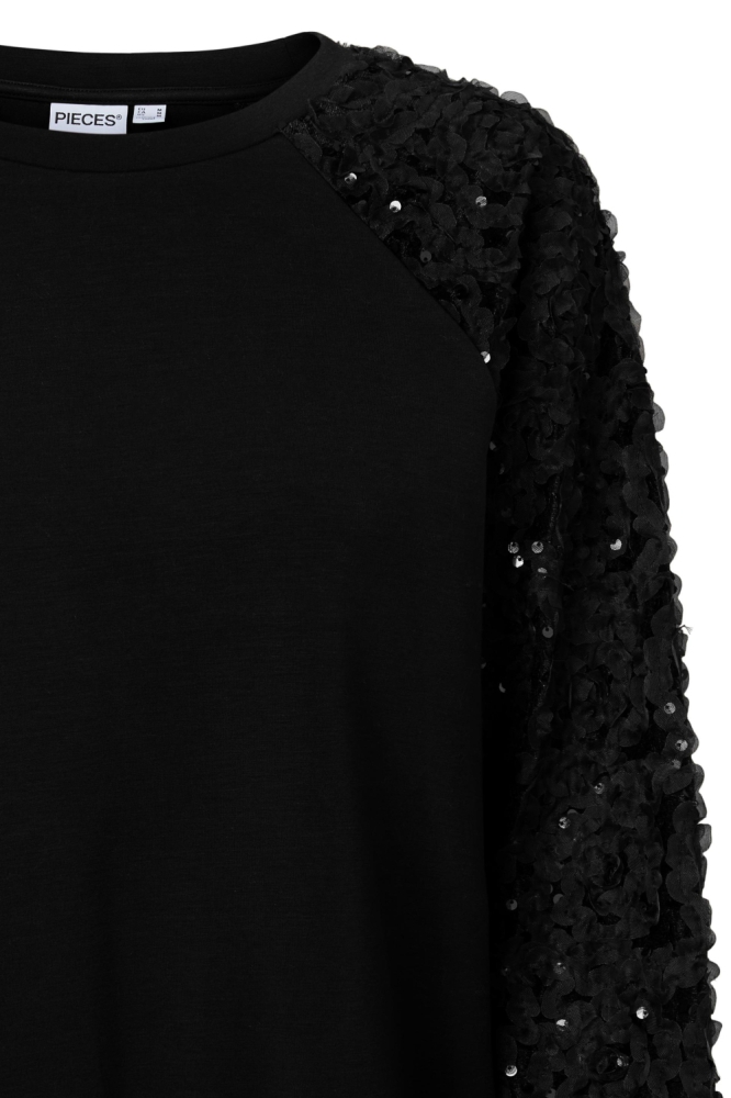 Pieces zwarte dames sweater | Close up