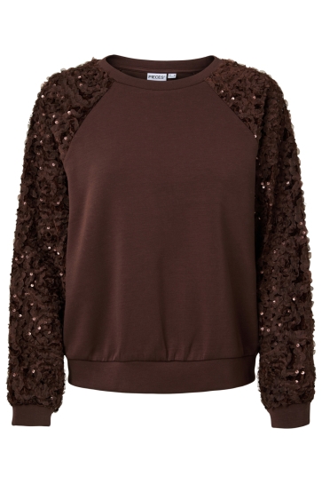 Pieces pcerin ls sequins scuba sweat jrs b Bruin
